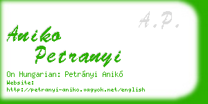 aniko petranyi business card